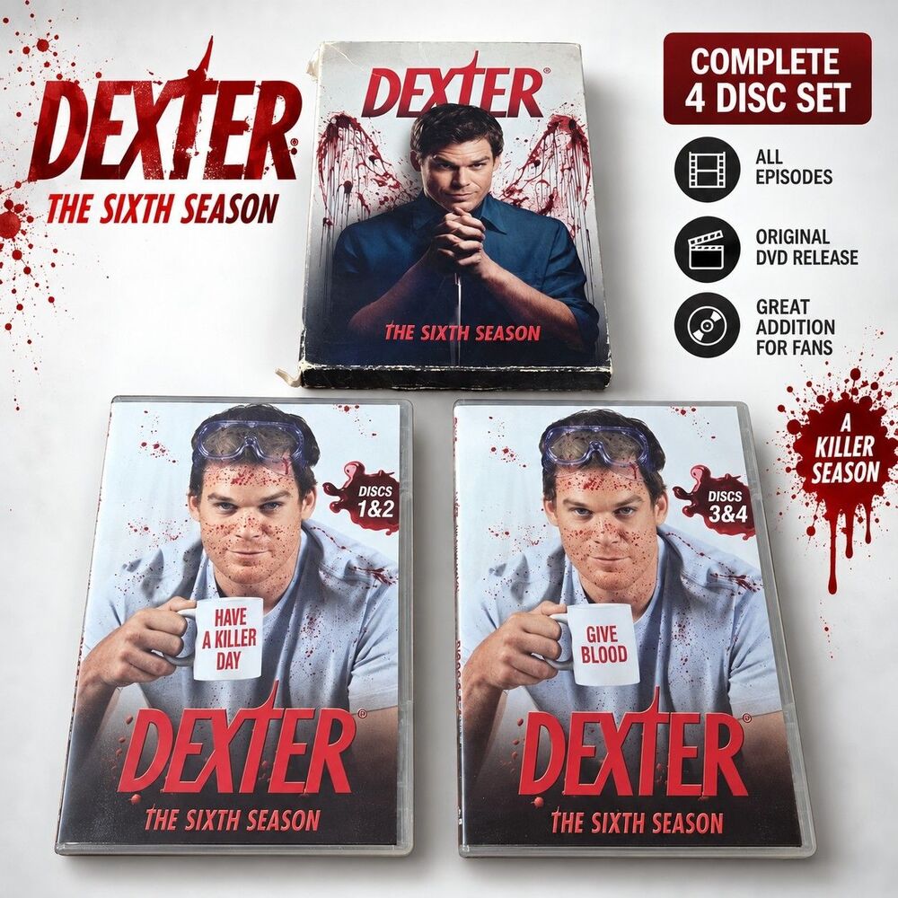 Dexter The Sixth Season DVD 4 Disc Complete Showtime Michael C. Hall